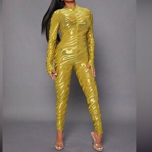 SHEIN SXY Mock Neck Mesh Unitard Jumpsuit size S NWT